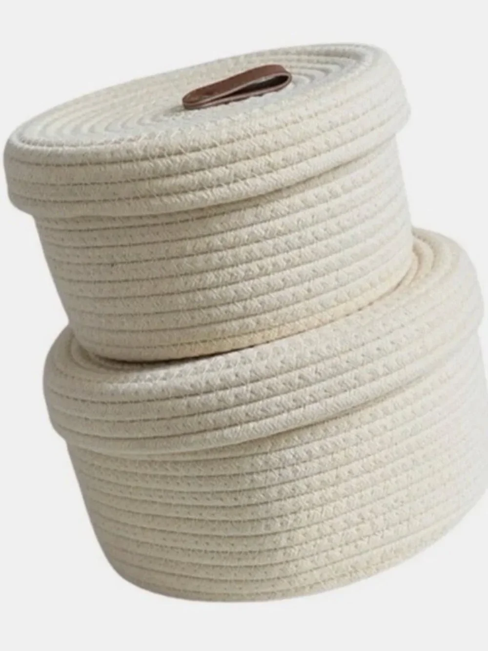 Braided Storage Baskets In Elegant Designs for Home and Office Use 2 Pieces Set